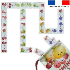 Patron imprimé pour jeu de dominos motif fruits kawaï