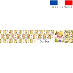 Patron imprimé pour jeu de dominos motif fruits kawaï
