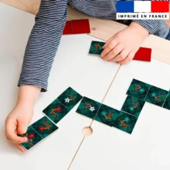 Patron imprimé pour jeu de dominos motif Teckels de Noël - Création Stillistic