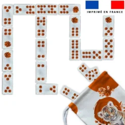 Patron imprimé pour jeu de dominos motif tigre aquarelle