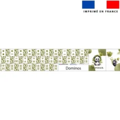 Patron imprimé pour jeu de dominos motif panda aquarelle