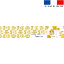 Patron imprimé pour jeu de dominos motif lionceau aquarelle