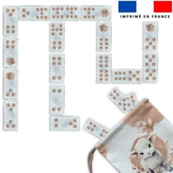 Patron imprimé pour jeu de dominos motif agneau aquarelle