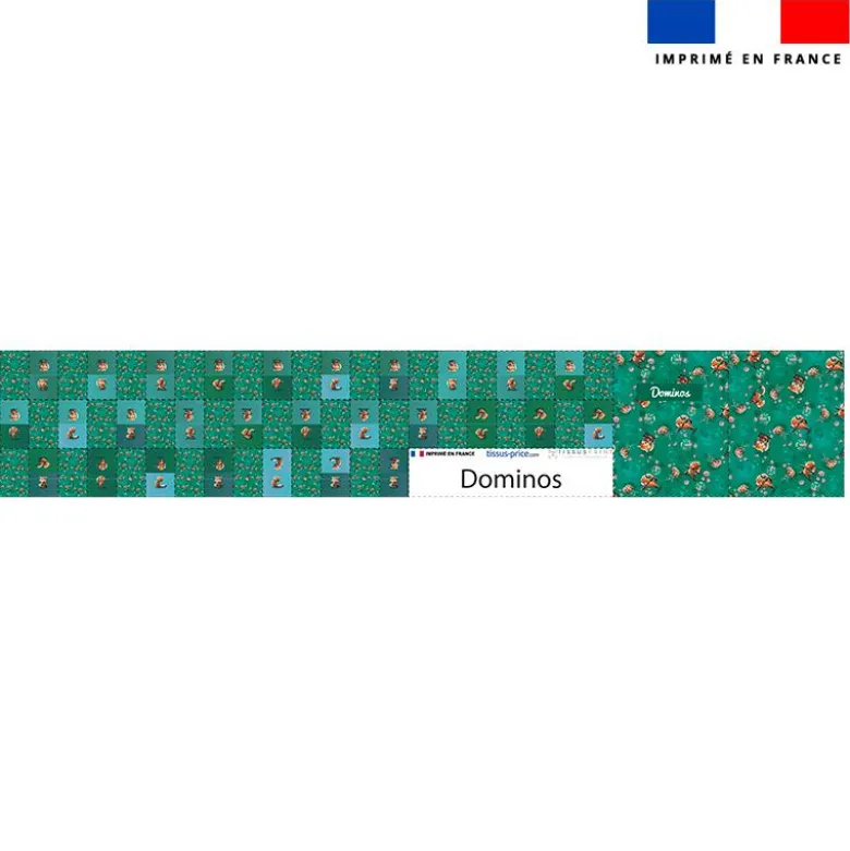 Patron imprimé pour jeu de dominos motif panda roux yoga - Création Stillistic