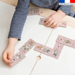 Patron imprimé pour jeu de dominos motif animaux aquarelle