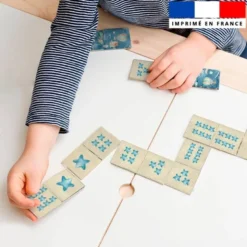 Patron imprimé pour jeu de dominos motif montgolfière aquarelle