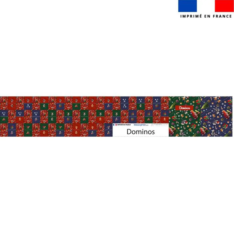 Patron imprimé pour jeu de dominos motif souris de noël - Création Stillistic