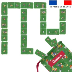 Patron imprimé pour jeu de dominos motif renard foot - Création Stillistic