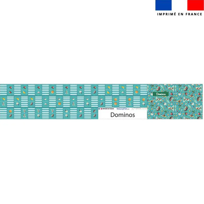 Patron imprimé pour jeu de dominos motif hippo en vacances - Création Stillistic