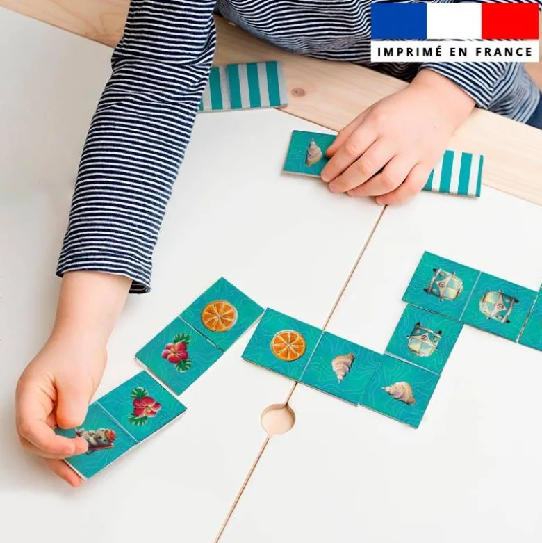 Patron imprimé pour jeu de dominos motif hippo en vacances - Création Stillistic