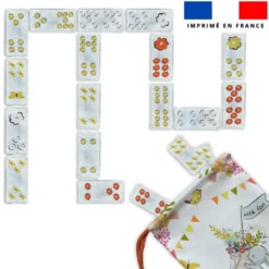 Patron imprimé pour jeu de dominos motif animaux de la clairière