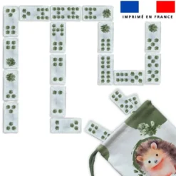 Patron imprimé pour jeu de dominos motif choupisson aquarelle