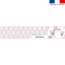 Patron imprimé pour jeu de dominos motif éléphant aquarelle