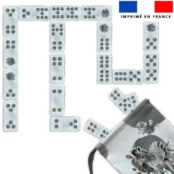 Patron imprimé pour jeu de dominos motif zèbre aquarelle