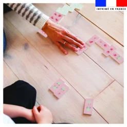 Patron imprimé pour jeu de dominos motif flamant rose