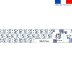 Patron imprimé pour jeu de dominos motif husky aquarelle