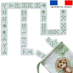 Patron imprimé pour jeu de dominos motif singe aquarelle