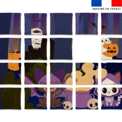 Patron imprimé pour jeu de puzzle 2 en 1 motif animaux Halloween