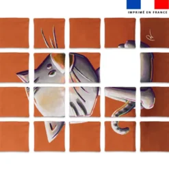 Patron imprimé pour jeu de puzzle 2 en 1 motif chat et ours - Création Stillistic