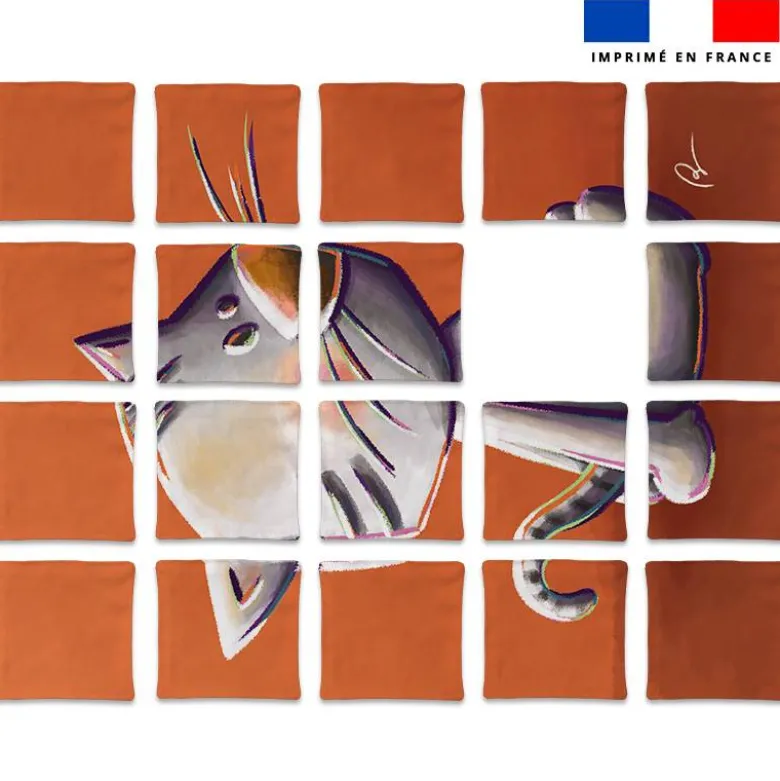 Patron imprimé pour jeu de puzzle 2 en 1 motif chat et ours - Création Stillistic