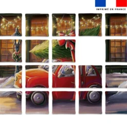 Patron imprimé pour jeu de puzzle 2 en 1 motif souris de Noel - Création Stillistic