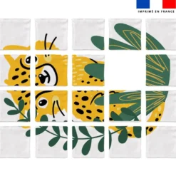 Patron imprimé pour jeu de puzzle 2 en 1 motif animaux de la jungle