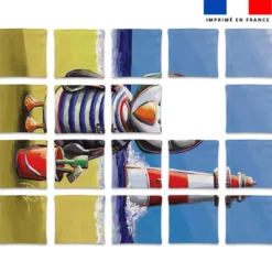 Patron imprimé pour jeu de puzzle 2 en 1 motif macareux et lion pirate - Création Stillistic