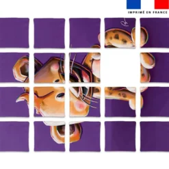 Patron imprimé pour jeu de puzzle 2 en 1 motif dalmatien et hyène - Création Stillistic