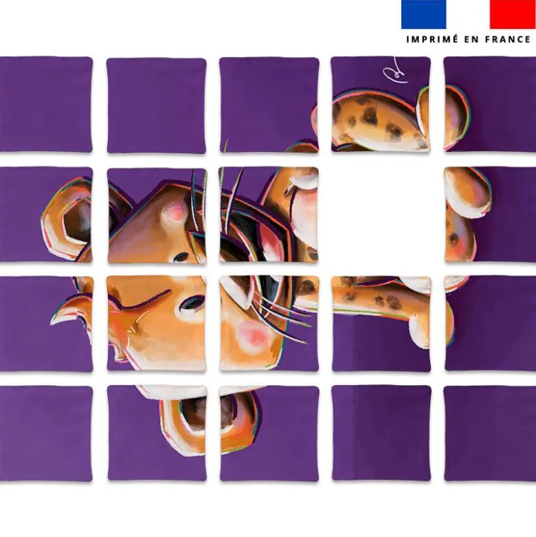 Patron imprimé pour jeu de puzzle 2 en 1 motif dalmatien et hyène - Création Stillistic