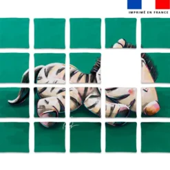 Patron imprimé pour jeu de puzzle 2 en 1 motif zèbre et raton - Création Stillistic