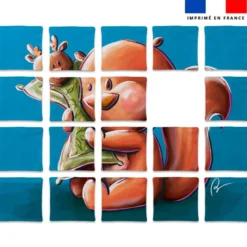 Patron imprimé pour jeu de puzzle 2 en 1 motif rhino et écureuil- Création Stillistic
