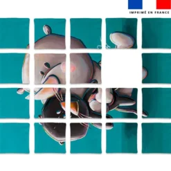 Patron imprimé pour jeu de puzzle 2 en 1 motif rhino et écureuil- Création Stillistic