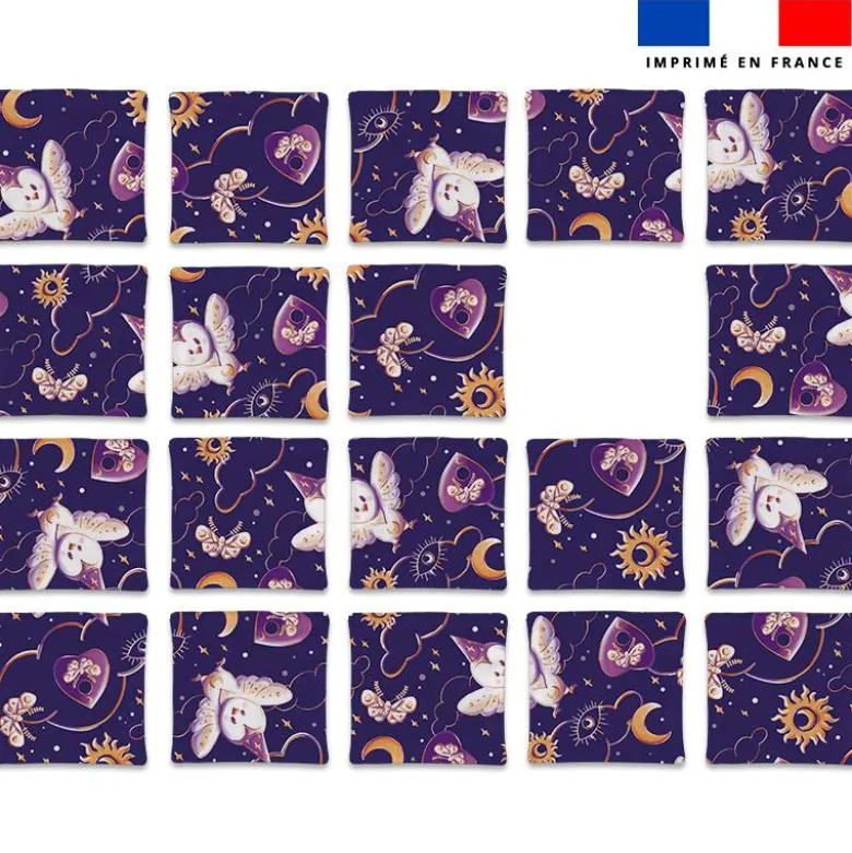Patron imprimé pour jeu de puzzle 2 en 1 motif chouette magicienne - Création Stillistic