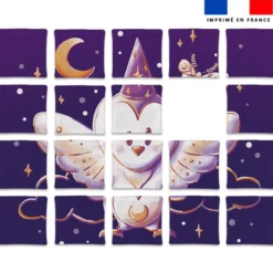 Patron imprimé pour jeu de puzzle 2 en 1 motif chouette magicienne - Création Stillistic