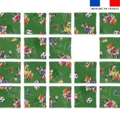 Patron imprimé pour jeu de puzzle 2 en 1 motif renard foot - Création Stillistic