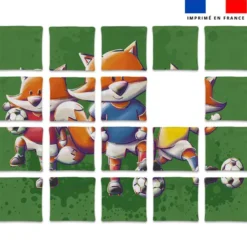 Patron imprimé pour jeu de puzzle 2 en 1 motif renard foot - Création Stillistic