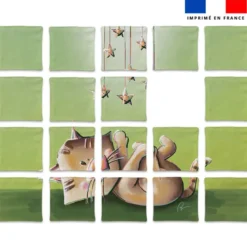 Patron imprimé pour jeu de puzzle 2 en 1 motif chat sirius et chaton - Création Stillistic