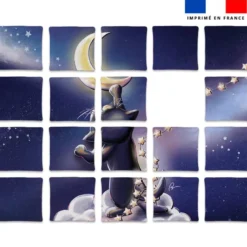 Patron imprimé pour jeu de puzzle 2 en 1 motif chat sirius et chaton - Création Stillistic