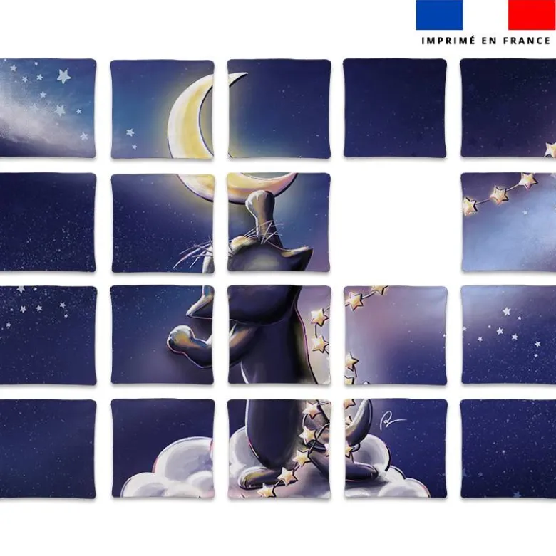 Patron imprimé pour jeu de puzzle 2 en 1 motif chat sirius et chaton - Création Stillistic