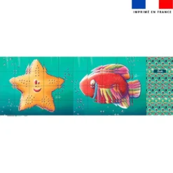Patron imprimé pour jeu de puzzle 2 en 1 motif poisson acidulé et étoile - Création Stillistic