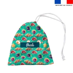 Patron imprimé pour jeu de puzzle 2 en 1 motif poisson acidulé et étoile - Création Stillistic
