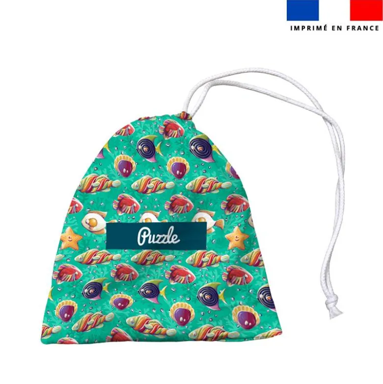 Patron imprimé pour jeu de puzzle 2 en 1 motif poisson acidulé et étoile - Création Stillistic
