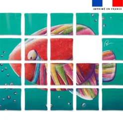 Patron imprimé pour jeu de puzzle 2 en 1 motif poisson acidulé et étoile - Création Stillistic