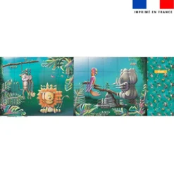Patron imprimé pour jeu de puzzle 2 en 1 motif lion et singe - Création Stillistic