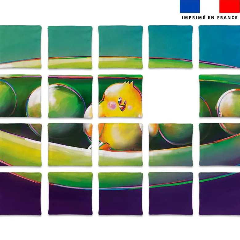 Patron imprimé pour jeu de puzzle 2 en 1 motif poupées russes et poussin - Création Stillistic