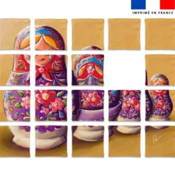 Patron imprimé pour jeu de puzzle 2 en 1 motif poupées russes et poussin - Création Stillistic