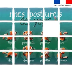 Patron imprimé pour jeu de puzzle 2 en 1 motif singe émotions et panda roux yoga - Création Stillistic