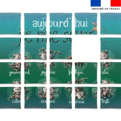 Patron imprimé pour jeu de puzzle 2 en 1 motif singe émotions et panda roux yoga - Création Stillistic