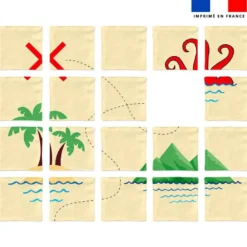 Patron imprimé pour jeu de puzzle 2 en 1 motif pirate