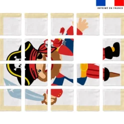 Patron imprimé pour jeu de puzzle 2 en 1 motif pirate